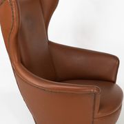 Mid-Century Italian Wingback Armchair in Leatherette, 1950s