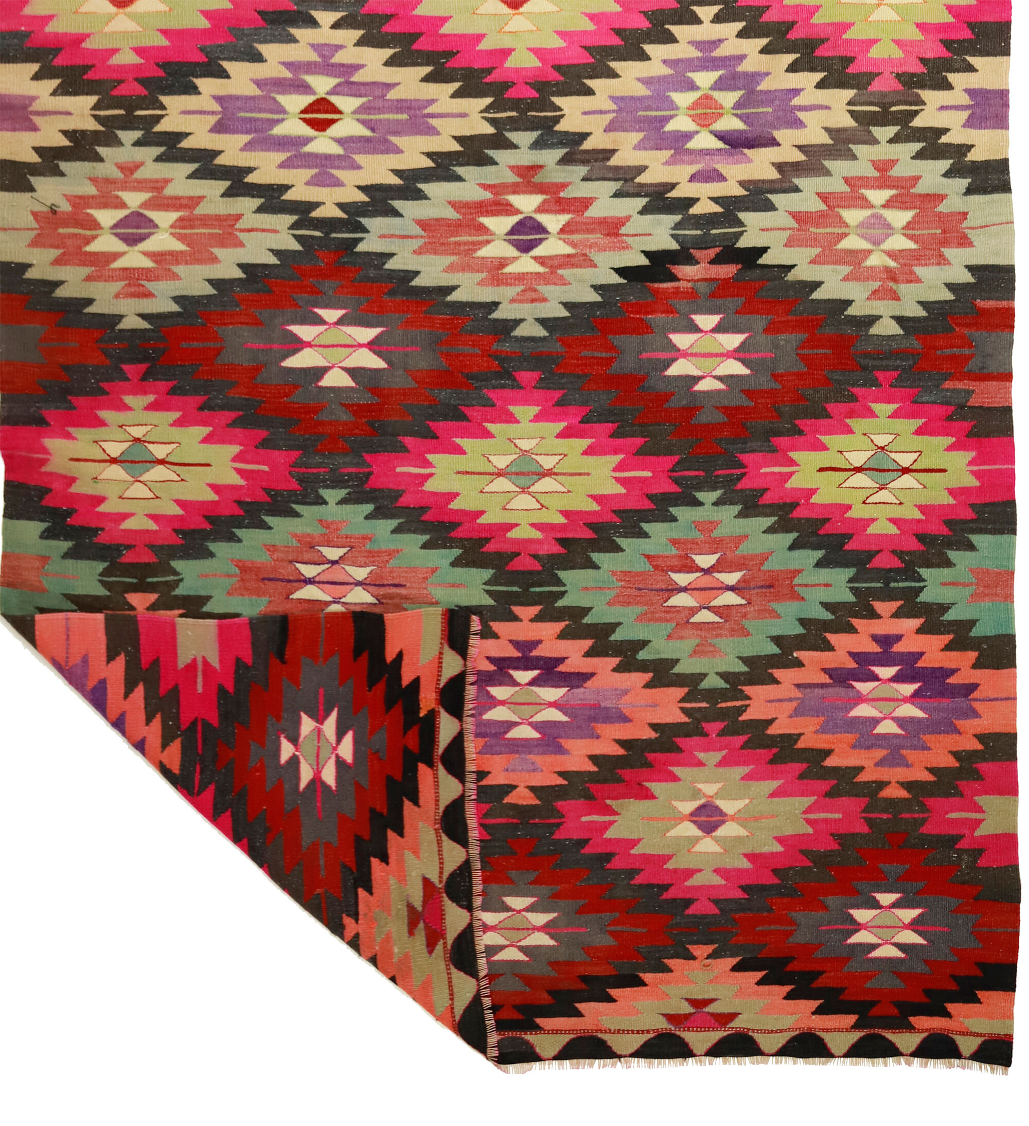 Anatolian handmade kilim rug 296 cm x 163 cm