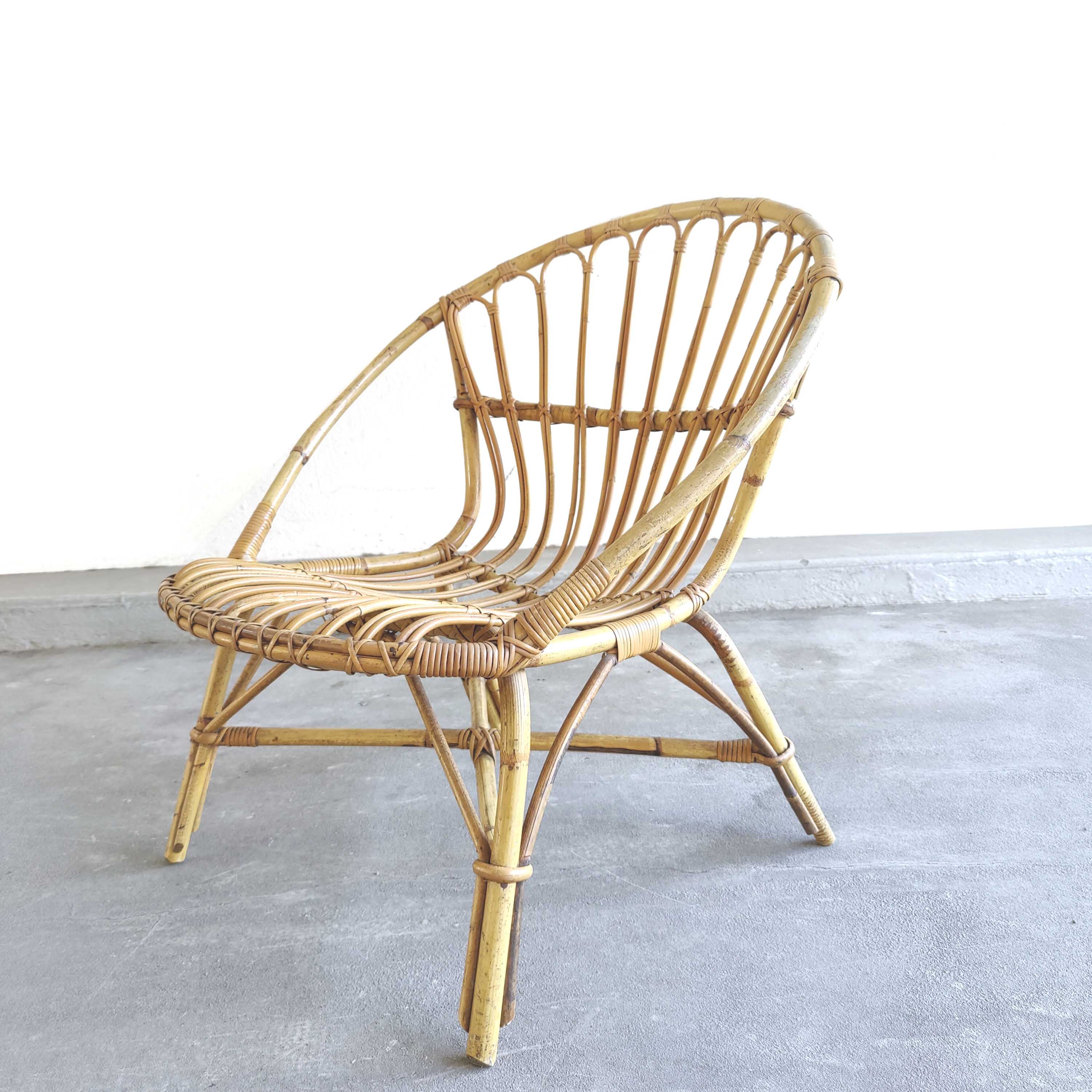 Vintage rattan armchair