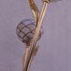 Floral floor lamp in pearlescent Capiz, 1970s.
