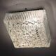 Square ceiling light made of moulded glass from the 1970s.