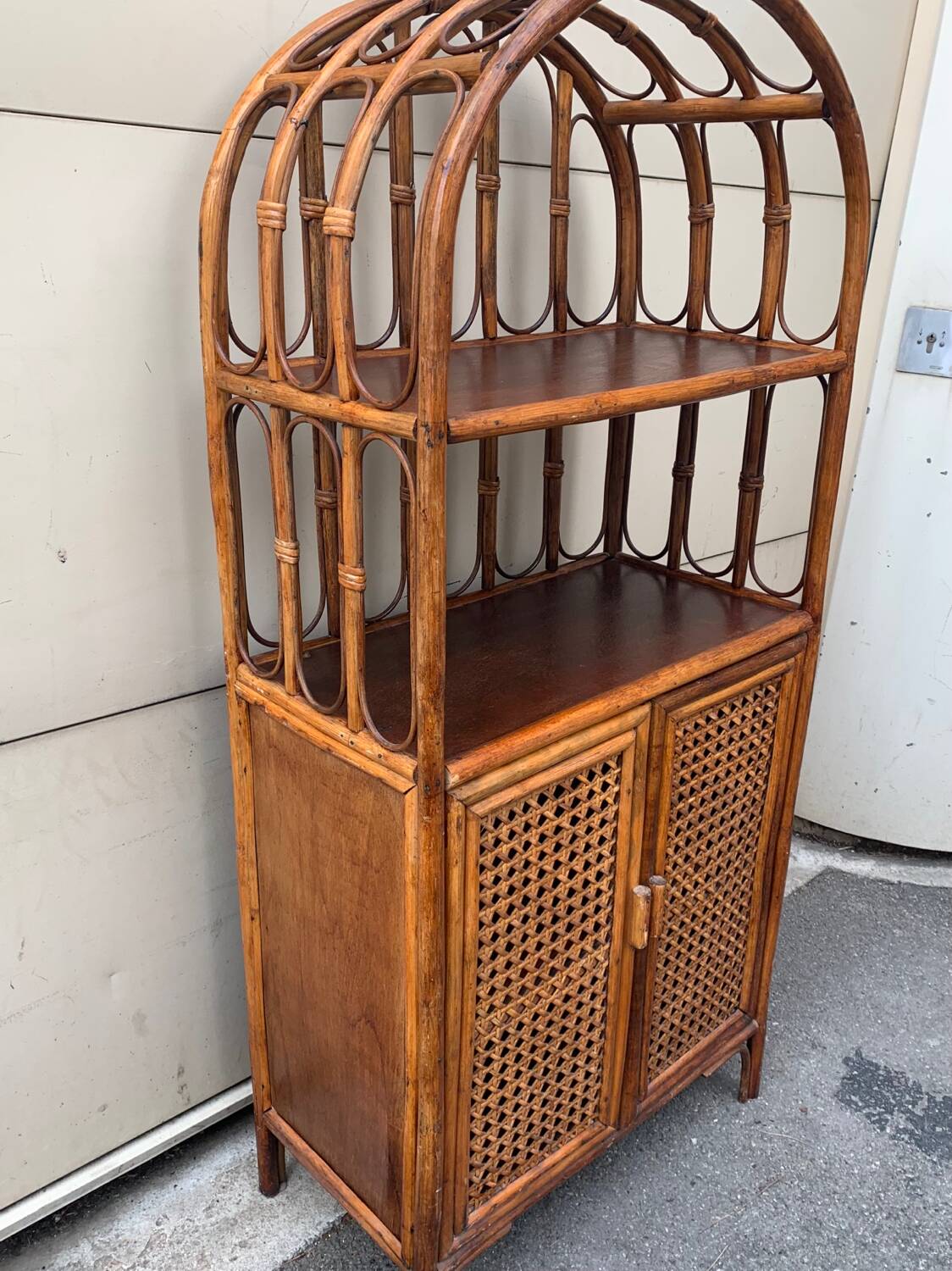 Rattan shelf, 1970s