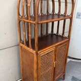Vintage rattan shelf unit from the 70s
