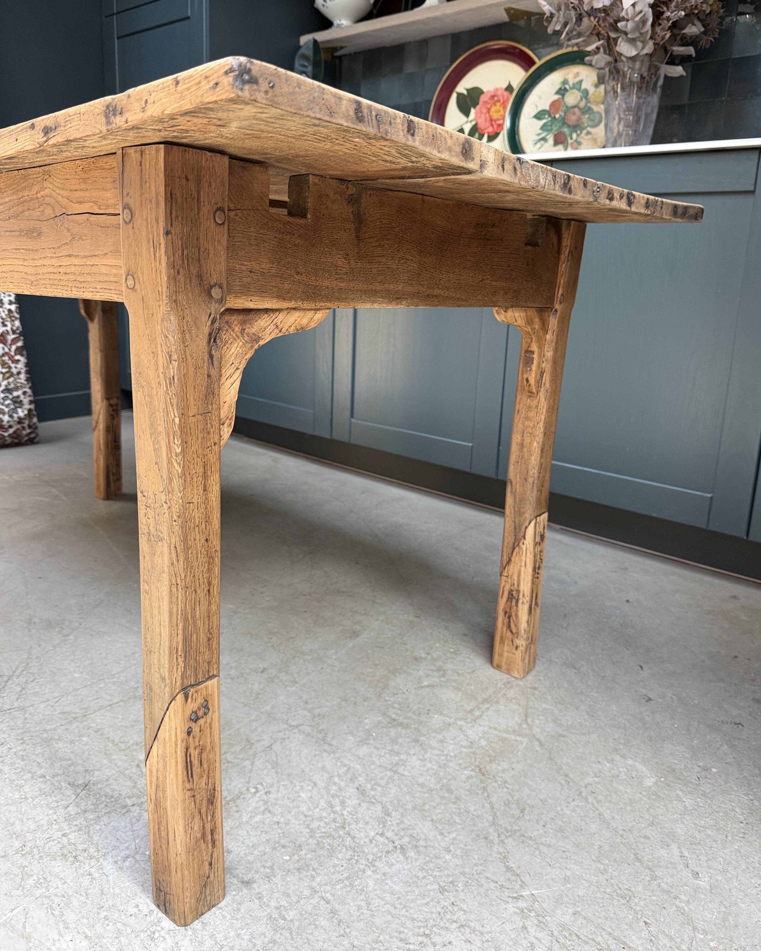 Table de ferme ancienne en chêne (rénovée)