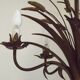 Vintage Hollywood Regency Wheat Sheaf Gold Gilt Metal 5 Light Chandelier