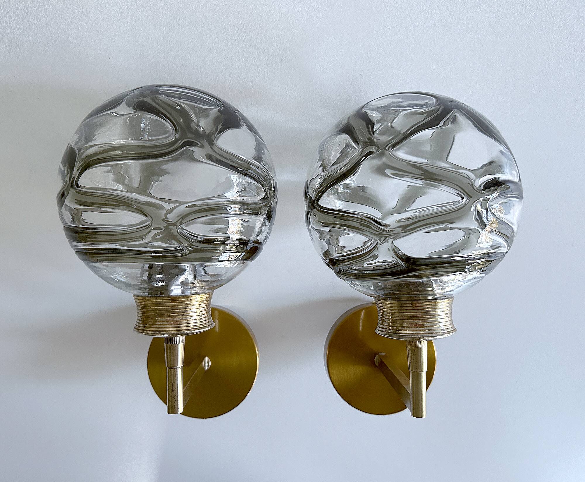 Pair Vintage Murano Glass Wall Lights