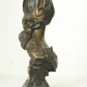 French Art Nouveau bronze bust 'Cendrillon' by E. Villanis – circa 1900