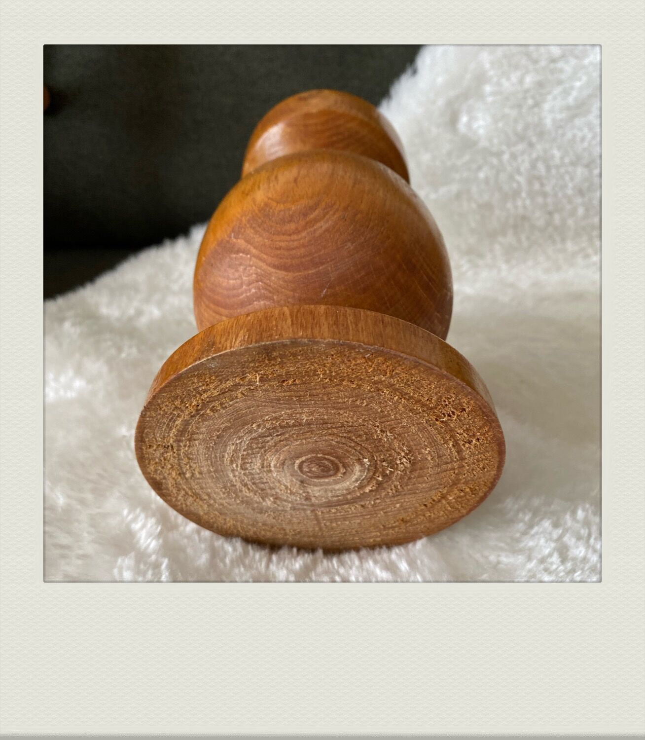 Solid wooden candlestick, all round