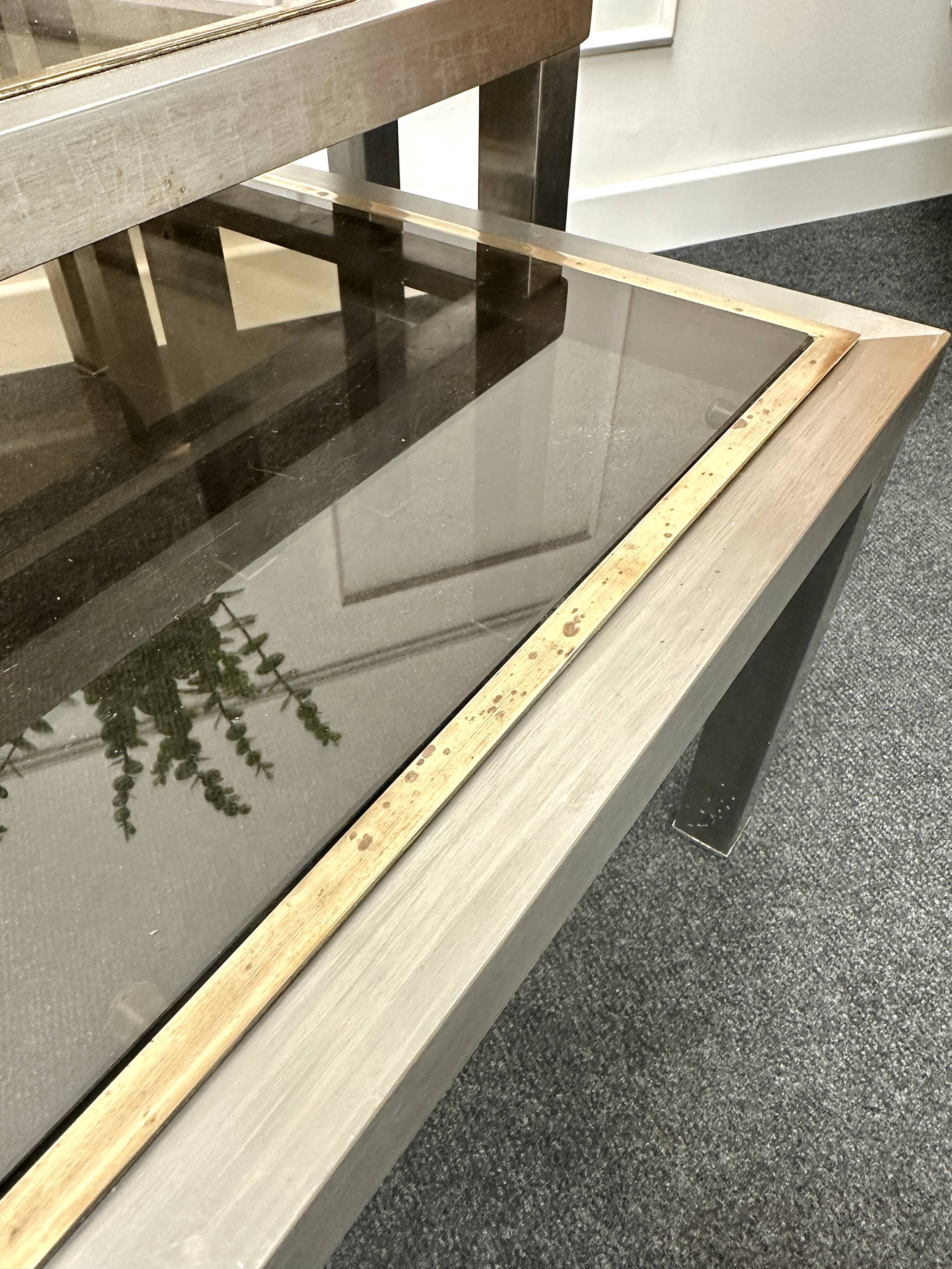 Smoked glass nesting coffee table