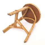 Rattan tripod stool