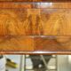 Pair of restored antique consoles from around 1815 in walnut, Regency style with mirror.