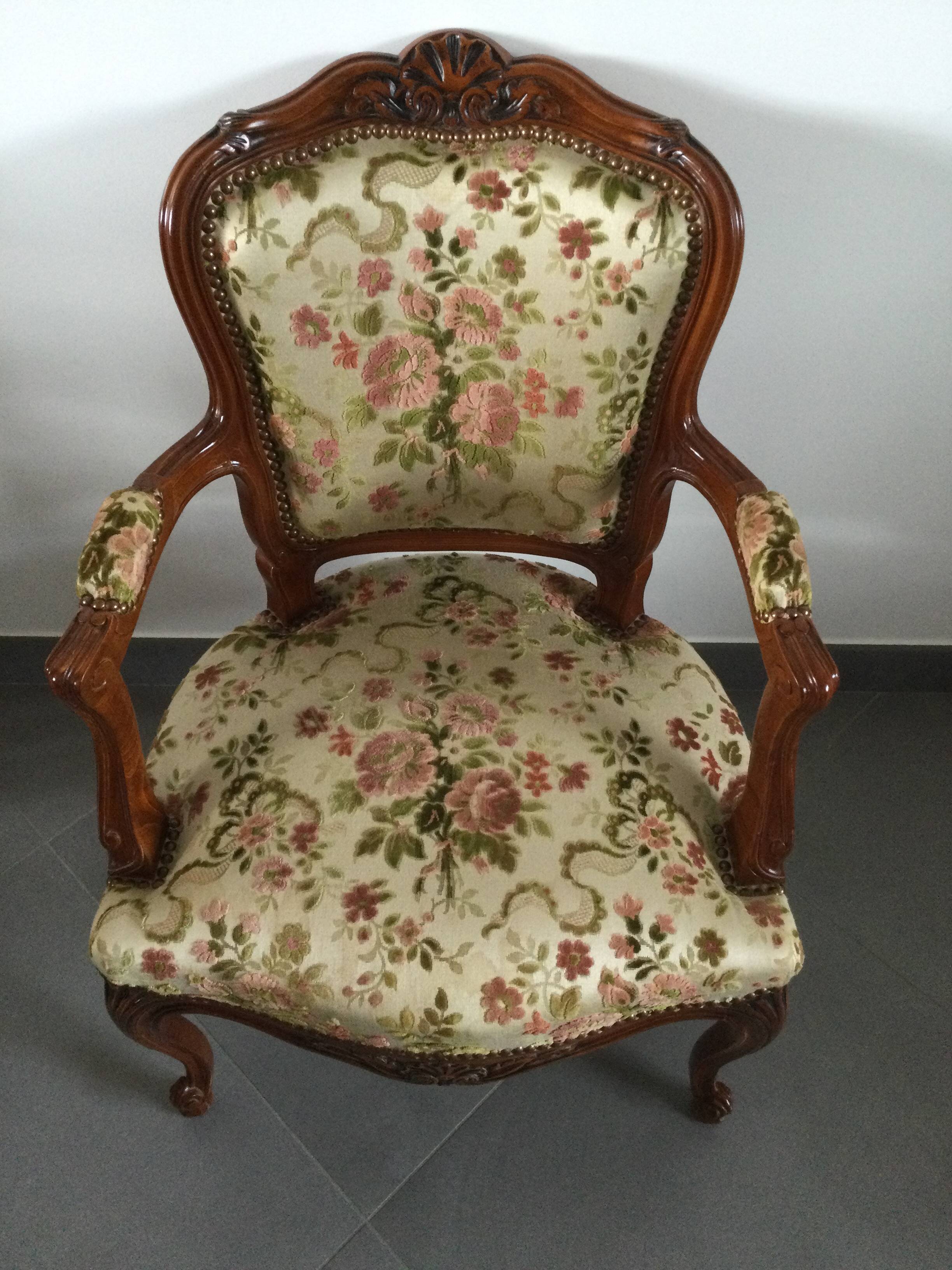 Louis XV Style Armchair In Cherry