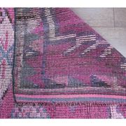 1970s Turkish handmade wool purple runner rug 76x340