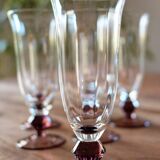 set of 6 blown glass champagne flutes