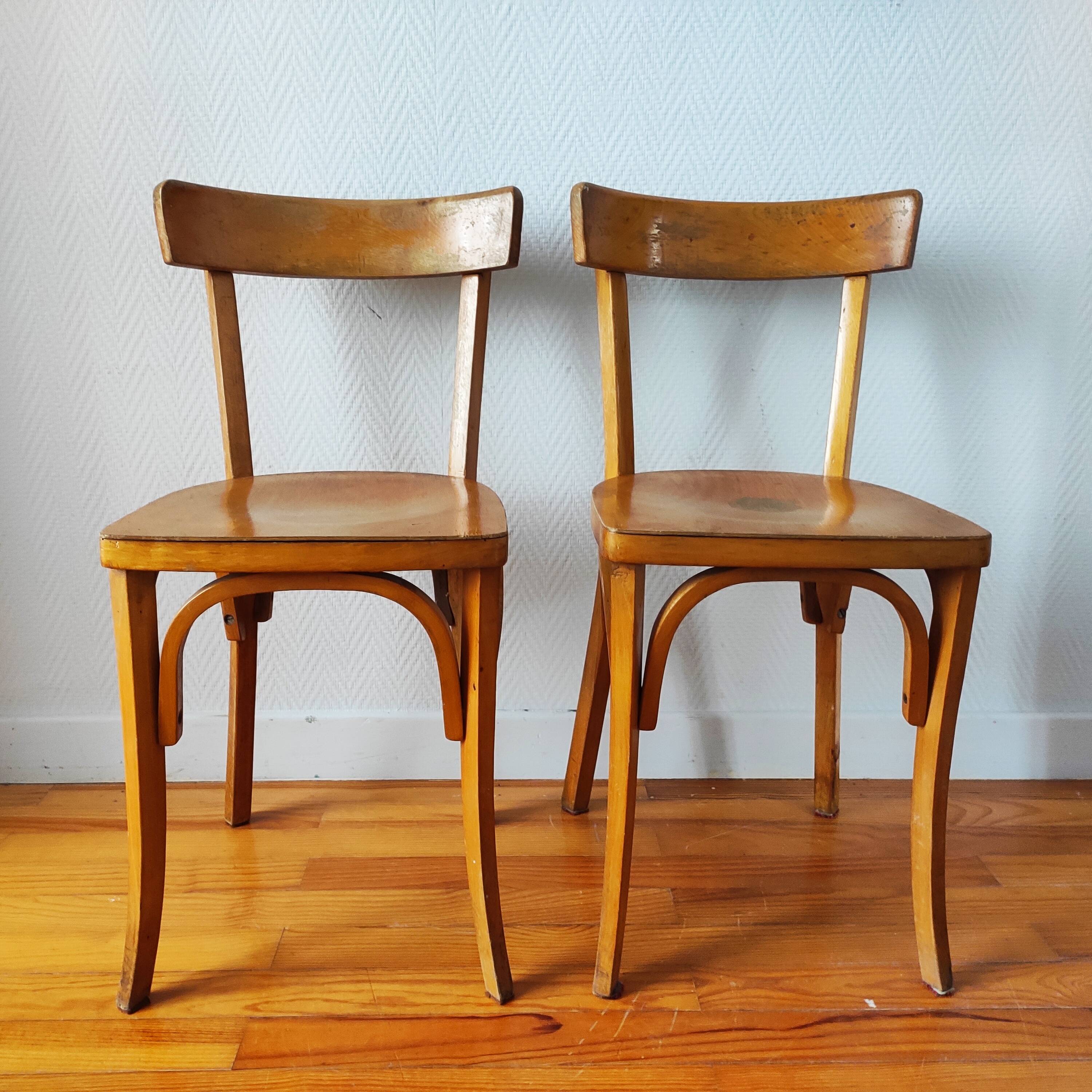 Paire de chaises vintage de bistrot Luterma