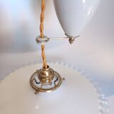 Suspension rises and falls - Opaline and fluted glass - 1930