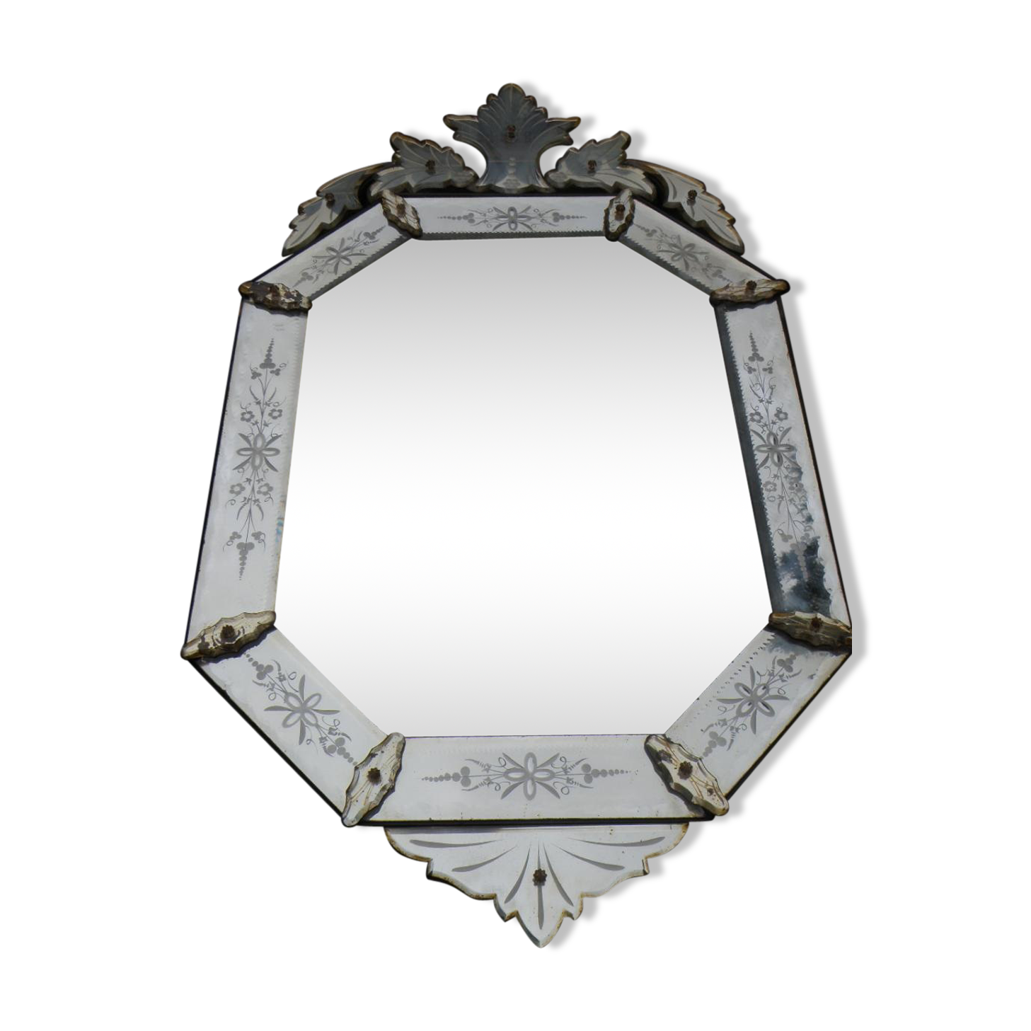 Venetian glass mirror octagonal 55x100cm