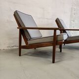 Paire de fauteuils en teck des années 1960, design hollandais