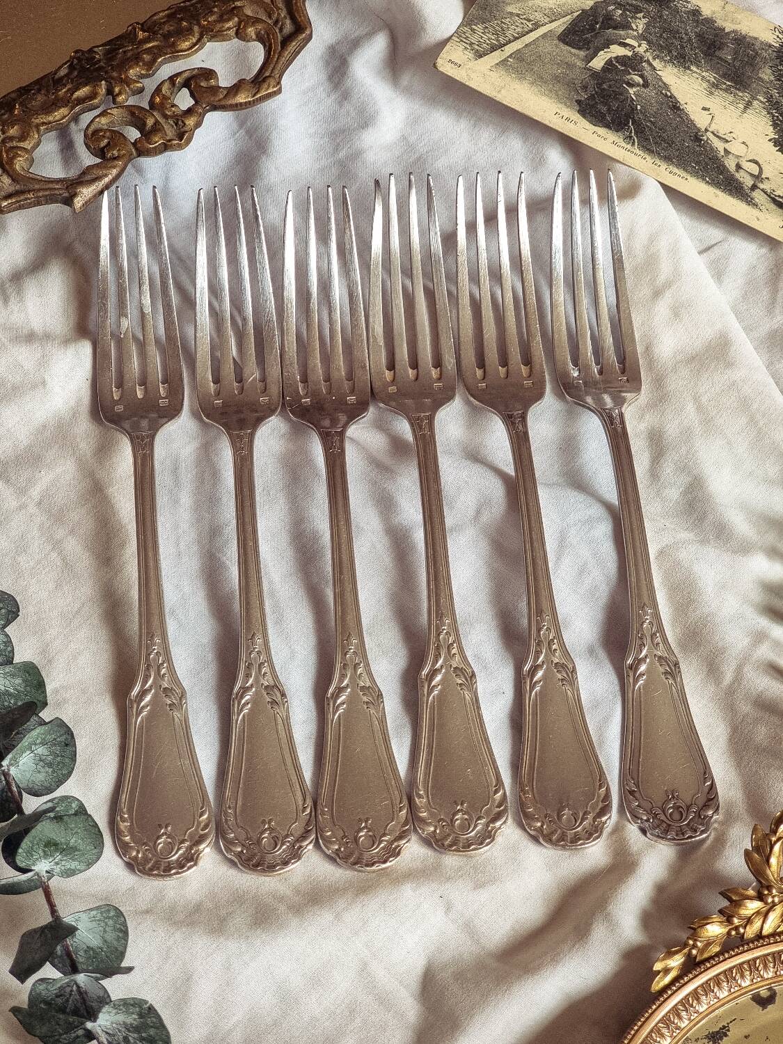 6 fourchettes en métal argenté SFAM
