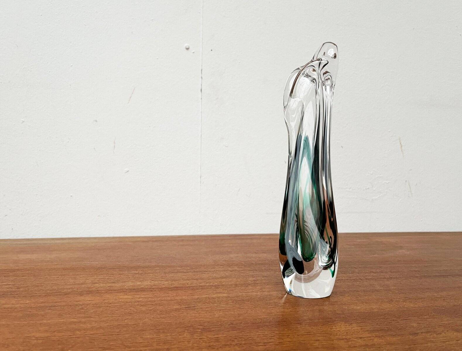 Vintage art glass vase by Max Verboeket for Kristalunie Maastricht, 1970s