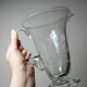 Antique glass pitcher with wheel engraving and floral decoration, Bohemia, early 20th century.