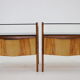 1960s pair of restored bedside tables, czechoslovakia