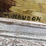 Landscape painting of the Mediterranean signed Naudon