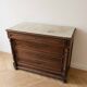 Antique wooden and white marble chest of drawers with 4 drawers.