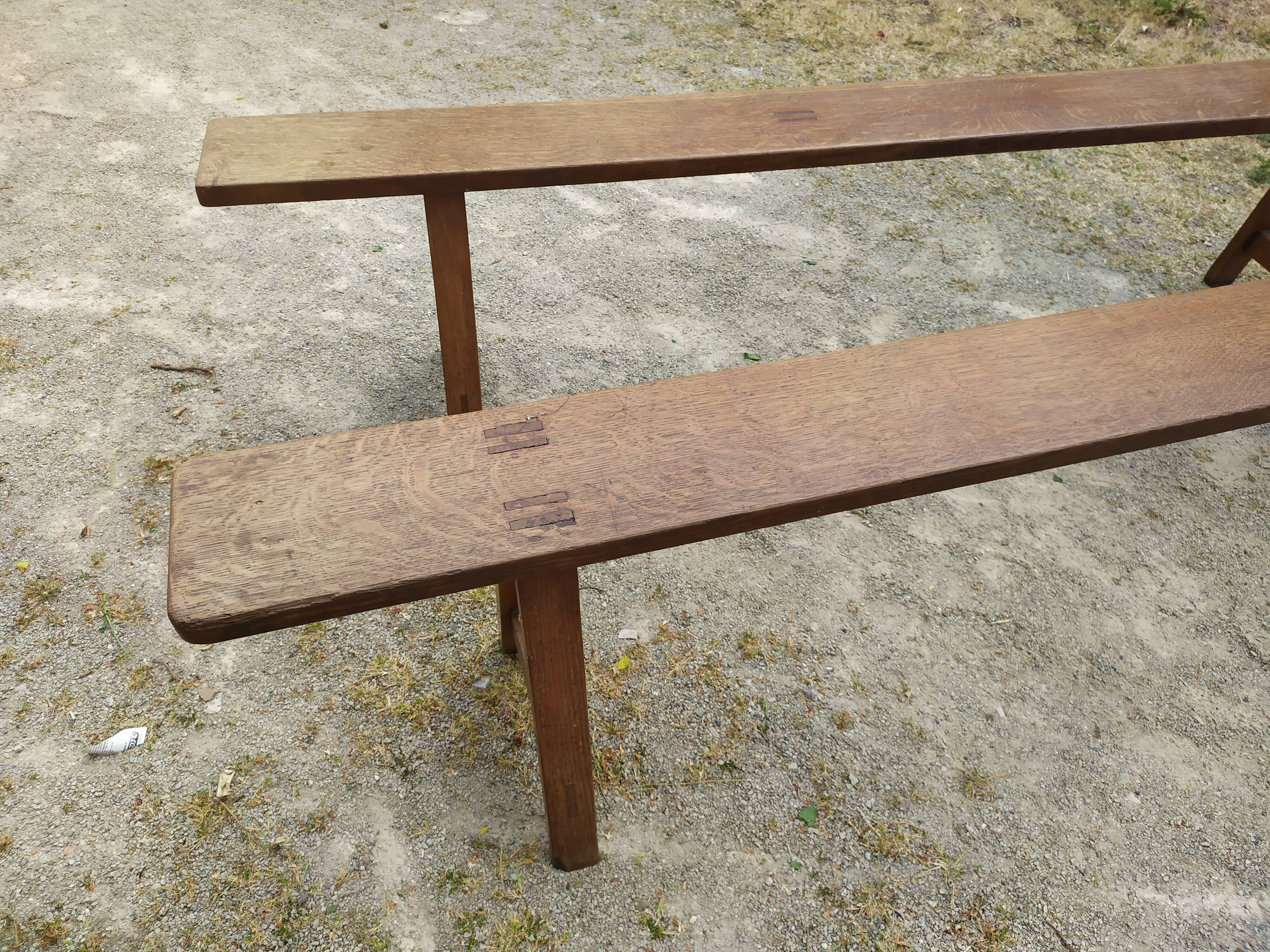 Paire de bancs de ferme 200 cm
