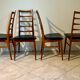 Set of 6 Scandinavian Teak "Lis" chairs by Niels Koefoed, Circa 1960