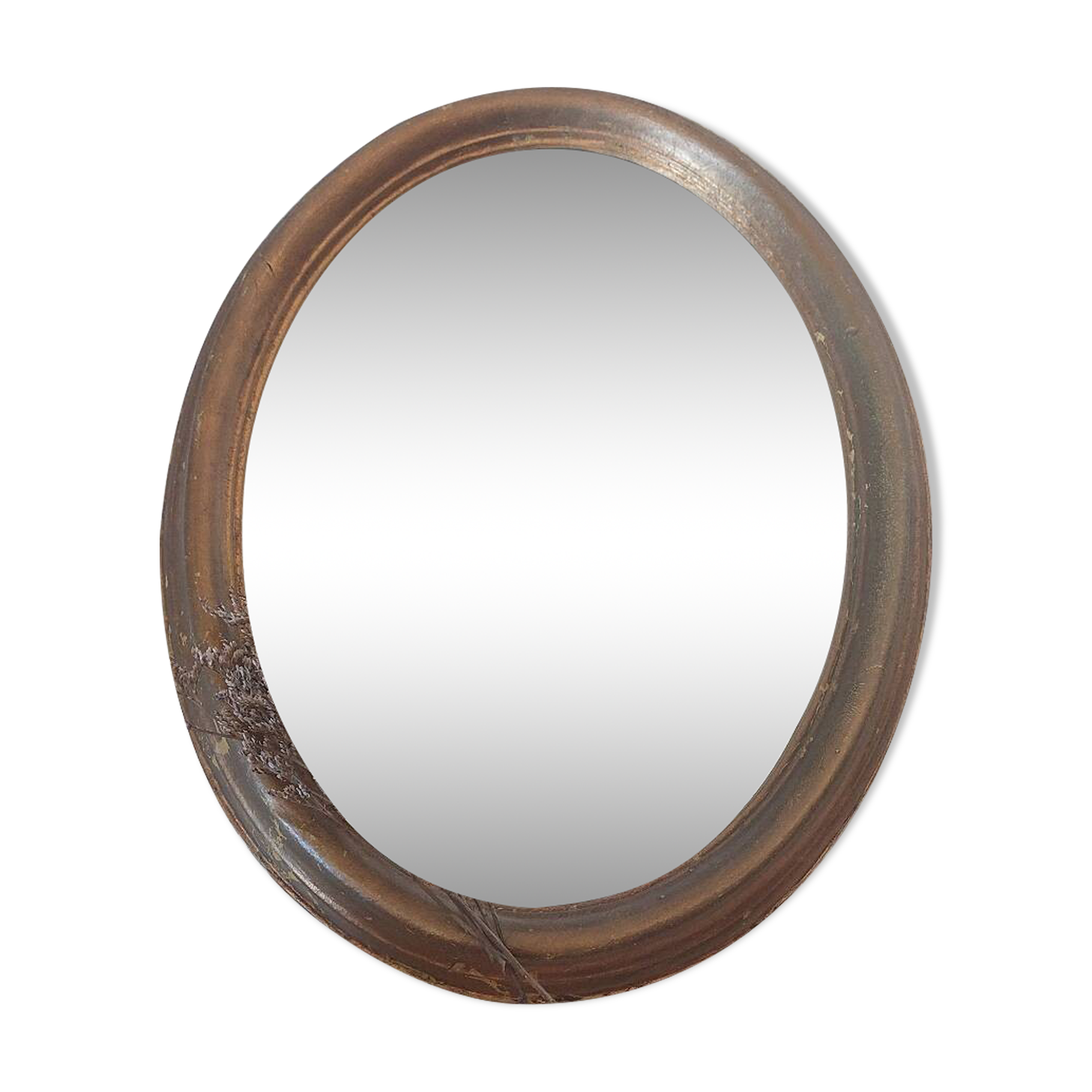Vintage oval gilded wood mirror