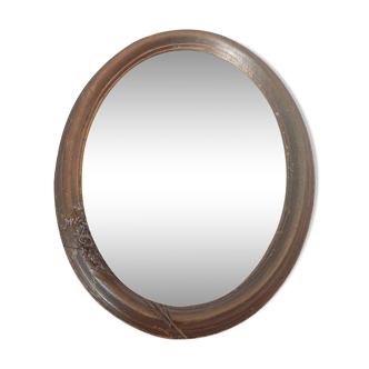 Vintage oval gilded wood mirror