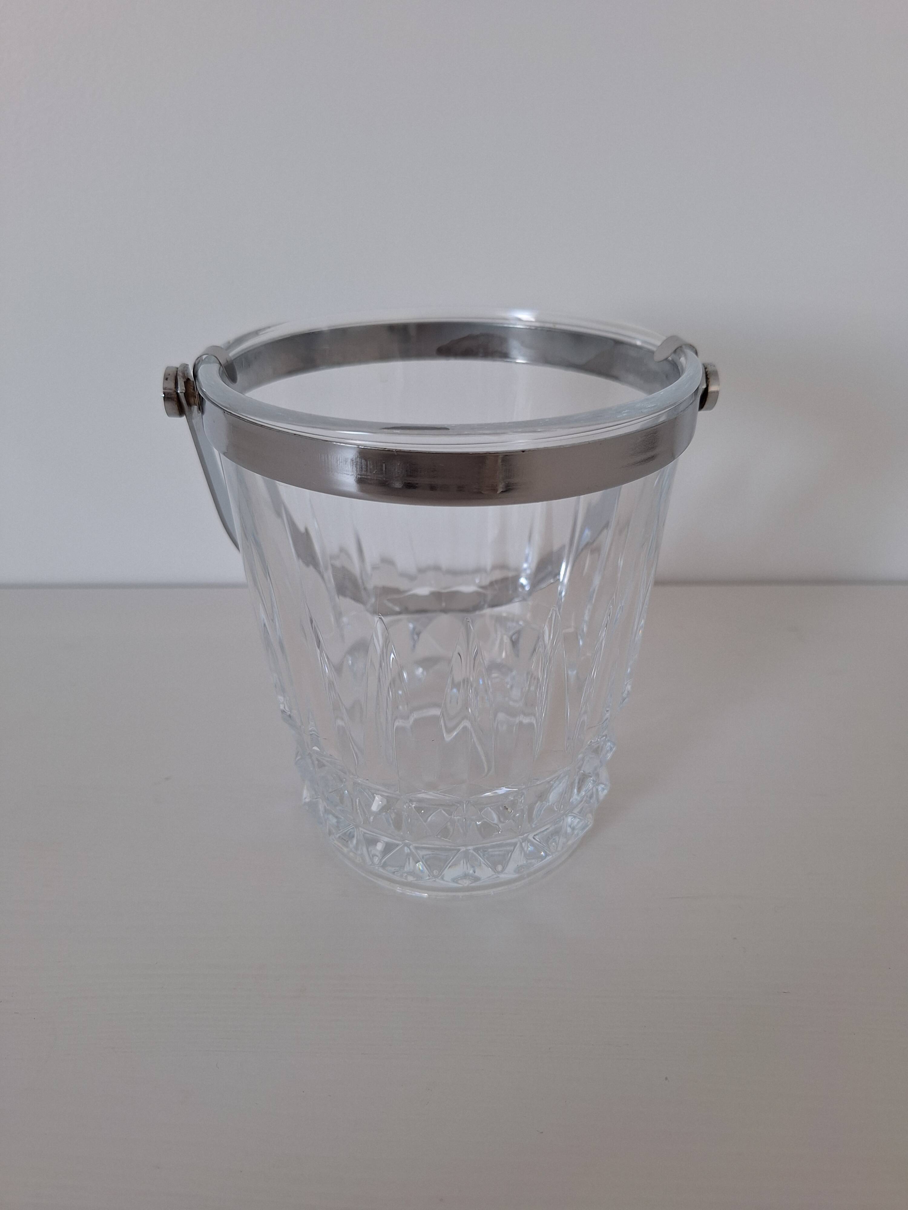 Seau à glaçon en cristal d'Arques vintage