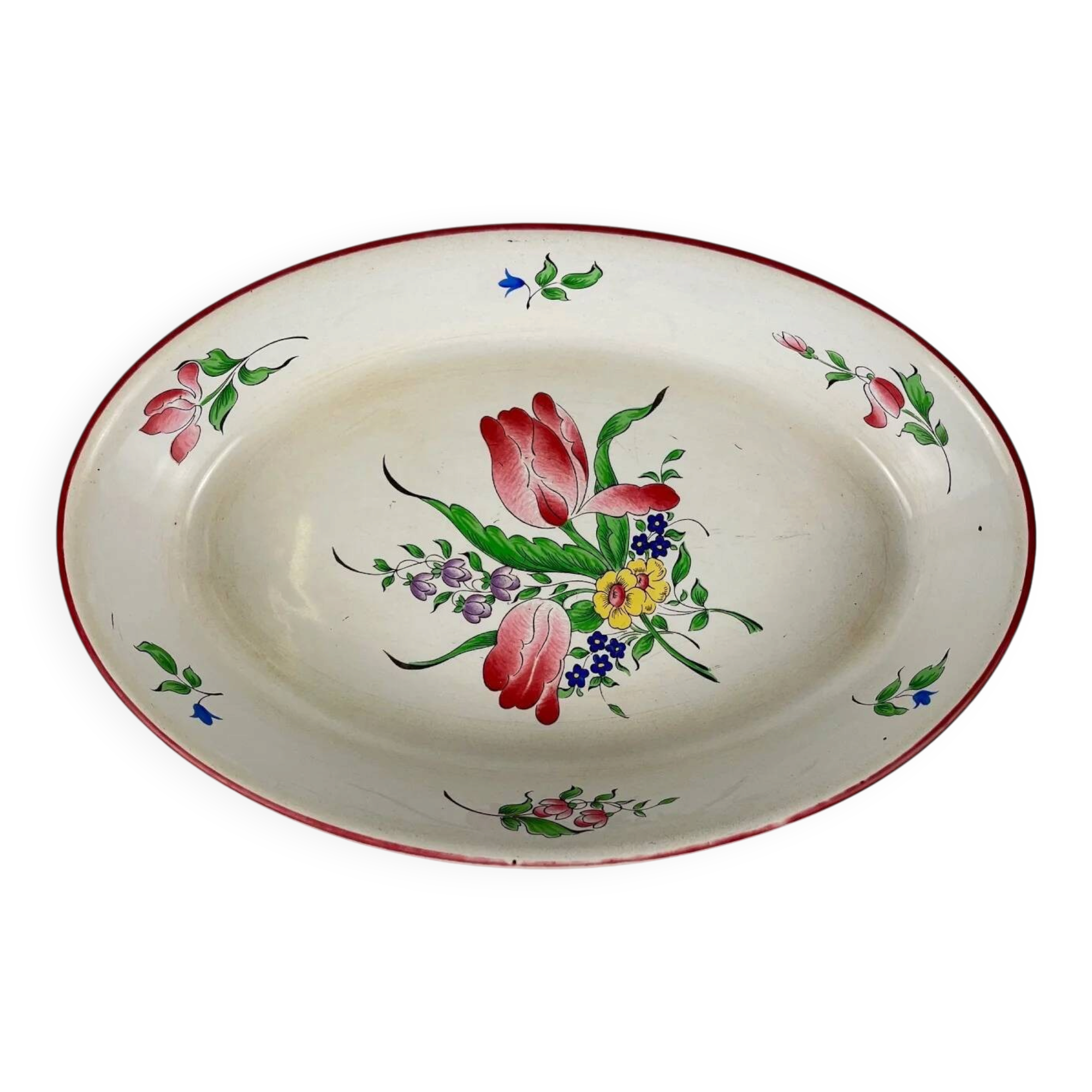 Culinary dish (for oven), Réverbère model by KG Lunéville, tulip pattern.