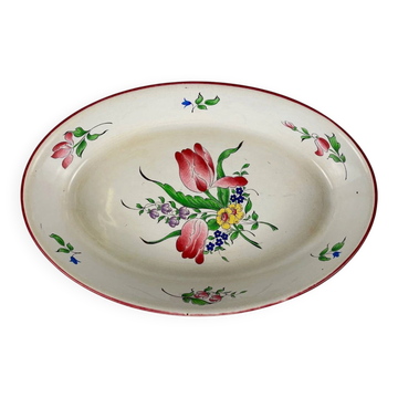 Culinary dish (for oven), Réverbère model by KG Lunéville, tulip pattern.