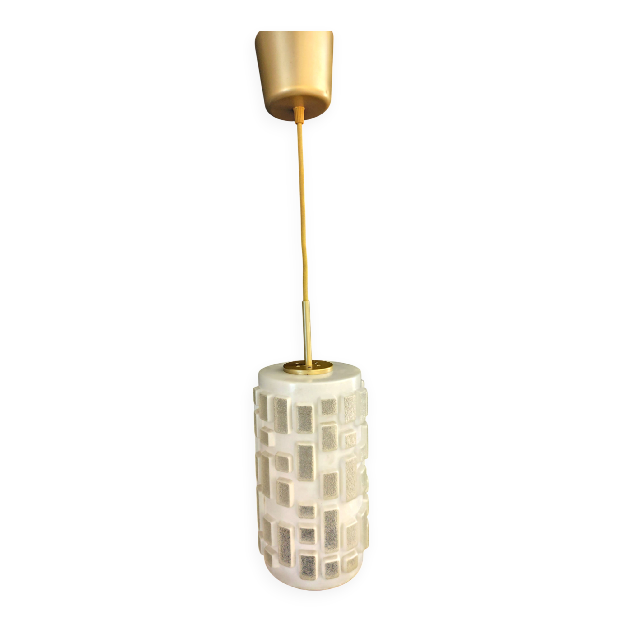 Glass suspension Peill & Putzler 1970s design lamp