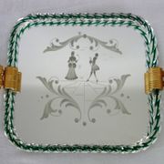 Venetian service plate, Murano 1950 twisted glass