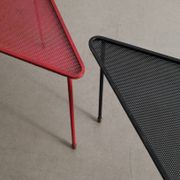 Pair of French Mid Century Triangle Tables by Mathieu Matégot, 1950s
