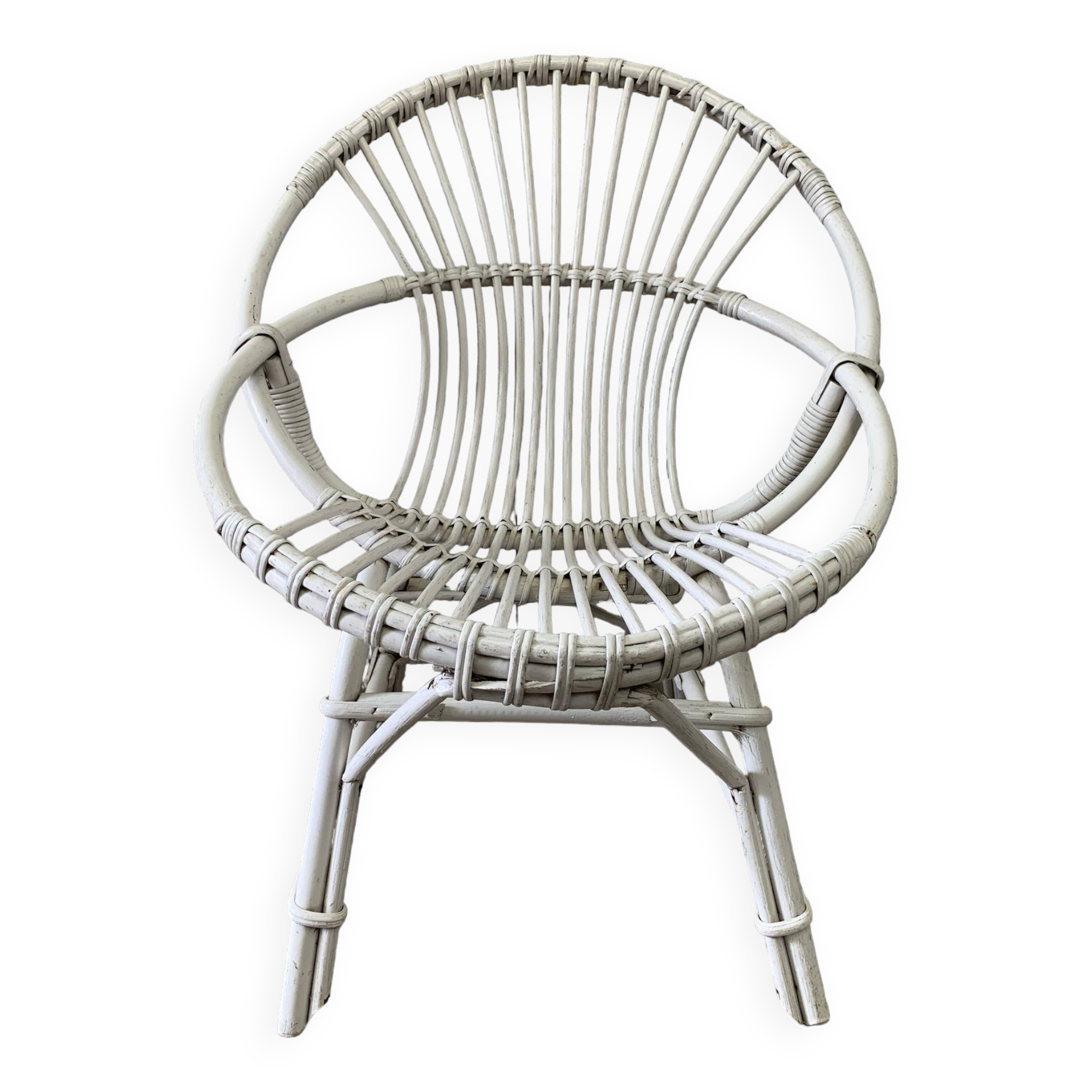 Fauteuil en rotin vintage