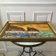 Oil painting on canvas landscape sunset framed vintage