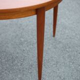 Scandinavian design wooden table, dining room table with integrated extension
