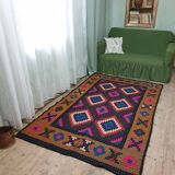 Handwoven vintage Romanian carpet 234x138cm
