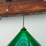 Old green opaline lamp