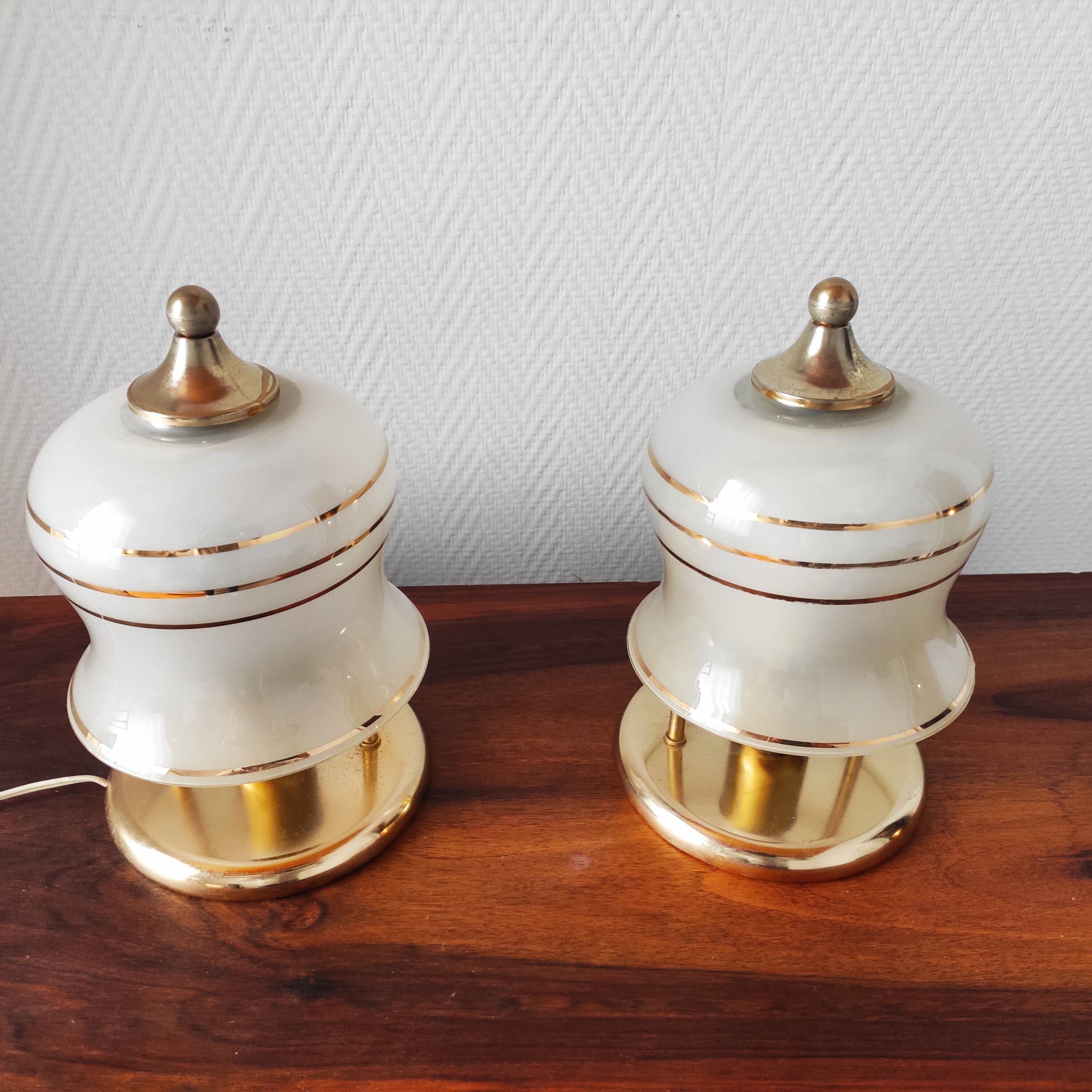 Pair of antique art deco lamps