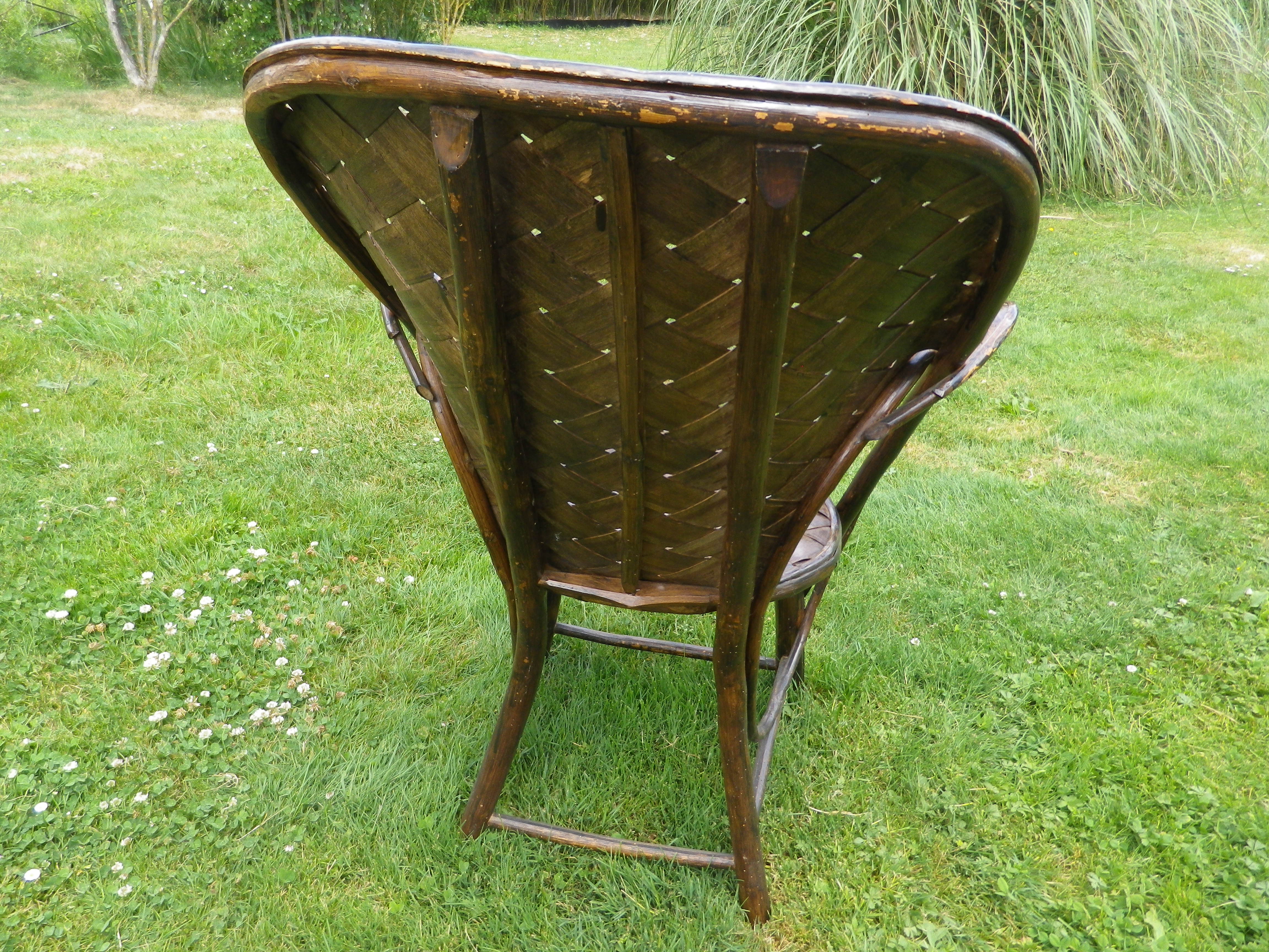 Bamboo and chestnut armchair