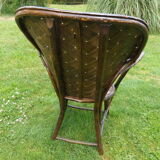 Bamboo and chestnut armchair