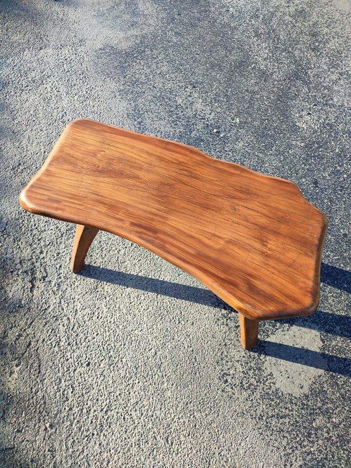 Brutalist solid wood table