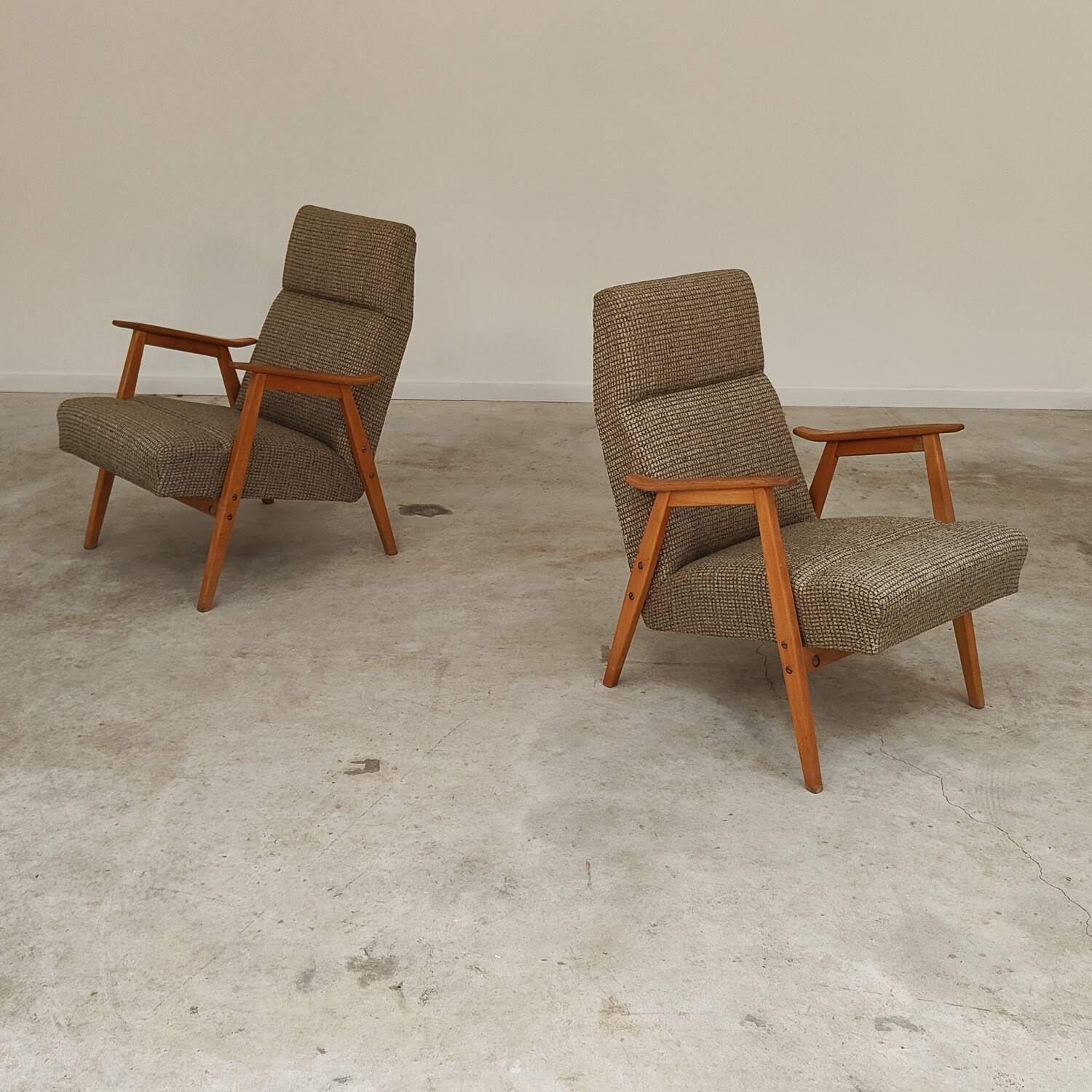 Pair of 6956 armchairs restored by Interier Praha, production 1965