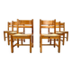 Ensemble de 6 chaises danoises vintage en pin avec cordon en papier par Tage Poulsen pour GM Møbler.