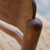 Pair of wooden and rope chairs